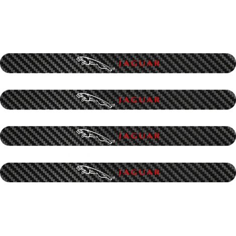 (Poignée de porte - Lot de 4) Pour Jaguar XF XE XFL XEL XJL XJ F-PACE - Film protecteur en fibre de carbone pour poignées de porte et seuils de porte - Autocollant anti-rayures