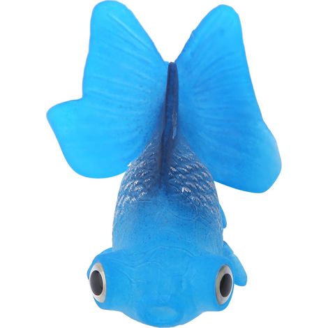 Décoration d'Aquarium Poisson en Plastique Souple Faux Poisson Ornemental avec Ventouse pour Aquarium (Poisson-Rouge Bleu 4) (1/5)