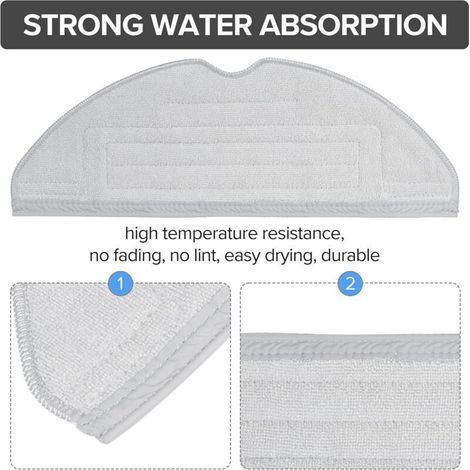 Accessoires d'origine VibraRise Lingettes Accessoires pour S8/S8 +/S8 Pro ultra/S7/S7 Maxv/S7 Maxv Ultra/S7 Max Ultra/S7 Pro Ultra Robot Aspirateur Pack of 2 (Gris) (1/4)