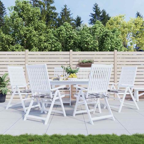 Coussins de chaise de jardin-Coussins de chaise de terrasse-Coussins d'extérieur lot de 6 carreaux gris 50x50x4 cm (1/5)