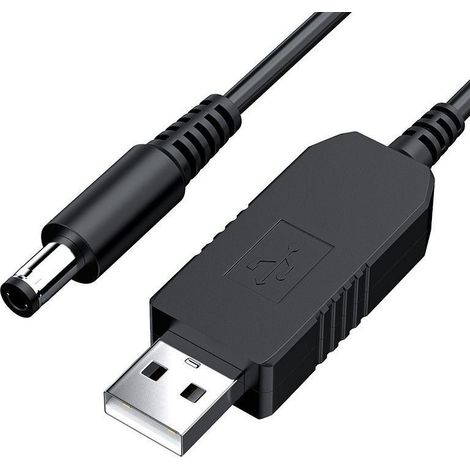 5V auf 12V DC USB-Kabel, 5V auf 12V DC Spannungswandlerkabel, 90 cm langes USB-Stromkabel mit 5,5 x 2,1 mm DC-Stecker, 5,5 x 2,5 mm Stecker für Lüfter, LED-Leuchten, Audio (1/5)