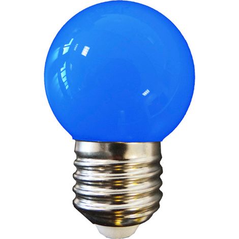 BOMBILLA ESFERICA LED E27 1W 80lm LUZ AZUL Ø4,3x7cm EDM (1/4)