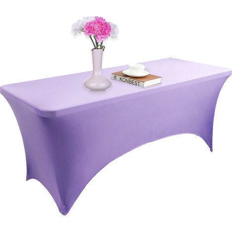 Housse De Table Extensible En Spandex - Pour Table Rectangulaire Haute 183x75x75 Cm - Mariage Banquet Événement - 1 Pièce (1/5)