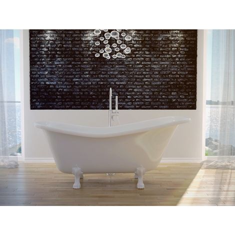 Baignoire îlot blanc sur pieds pattes de lion blanc OTYLIA 170x77 (1/4)