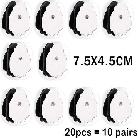 10/20 électrodes TENS auto-adhésives pour stimulateur musculaire EMS, appareil de massage électrique numérique 02939