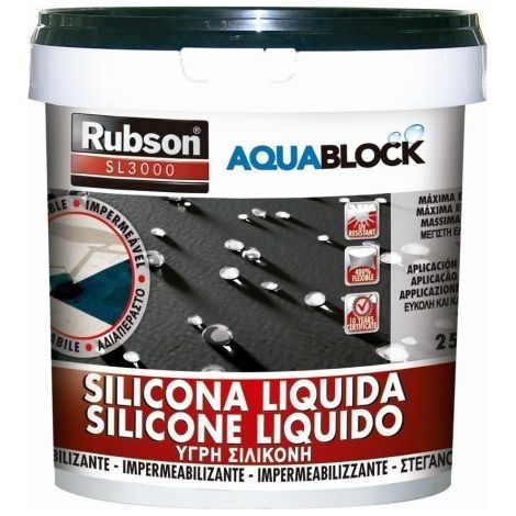 Silicona Liquida Aquablock  25 Kg Negro