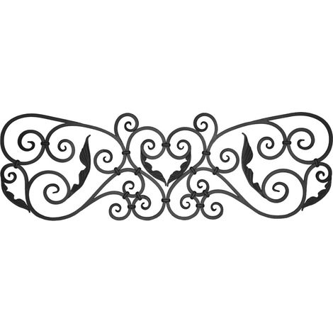 Pannello decorativo liscio con ricci foglia - H560mm L17200mm Sezione piatta da 16x16mm - Ferro battuto per saldatura