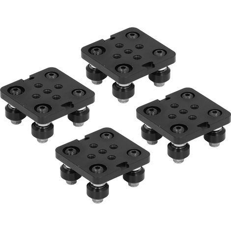 Roulement à gorge V en alliage d'aluminium pour imprimante 3D CNC, plaque à rainure étroite pour portique, noir, lot de 4 (1/5)
