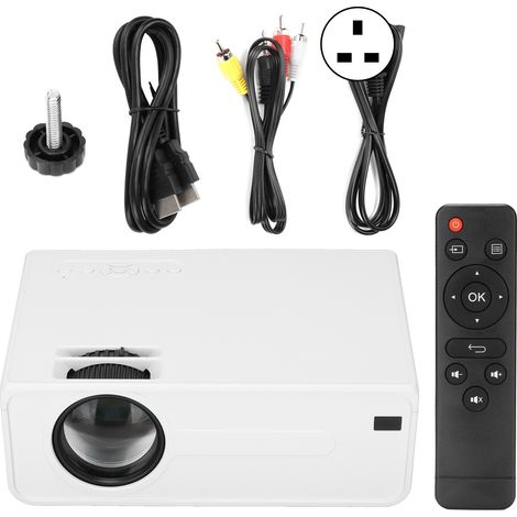 Mini-LED-Projektor, tragbar, 4 Zoll, HD, WLAN, 100–250 V, mit UK-Stecker, für Zuhause