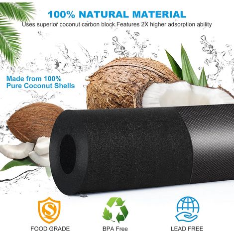 Cartouche filtrante SVKBJROY 5 microns 10 pouces charbon actif noix de coco CTO, lot de 4, compatible osmose inverse sous évier ou comptoir (1/5)