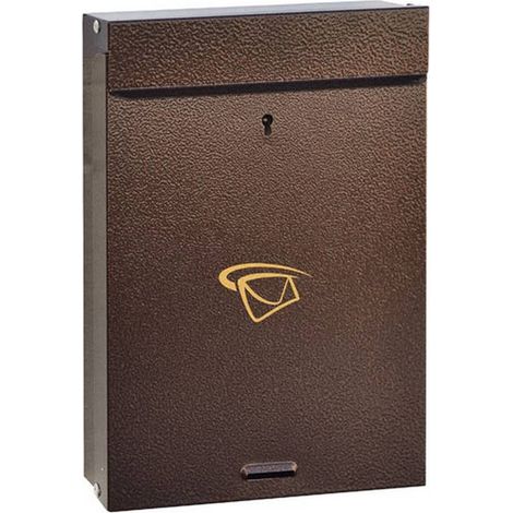 Boîte aux lettres en acier brune compacte pour extérieur