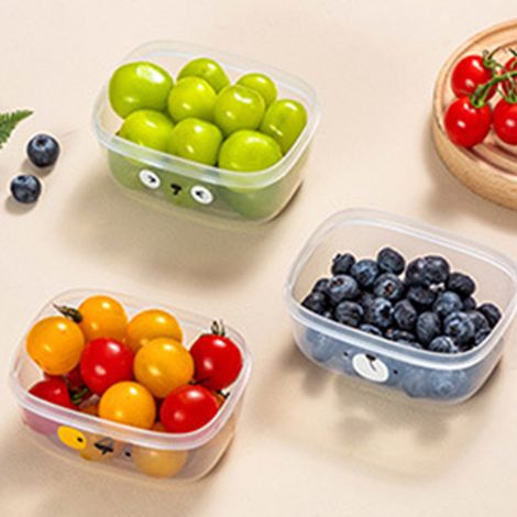 Boîte de rangement de cuisine pour oignons verts, gingembre, ail et céréales boîte de conservation des aliments pour réfrigérateur boîte de préparation des aliments égouttée de style dessin animé b (1/5)