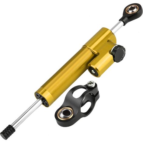 Lenkungsdämpfer – Universeller Lenkungsdämpfer-Stabilisator aus Aluminiumlegierung für Motorräder (Gold + Schwarz) (1/5)