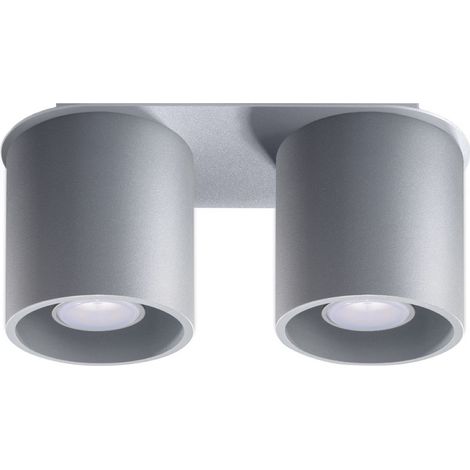 Lampada da soffitto Amero 2 GU10 grigia in alluminio lumilo 00.135.55 (1/5)