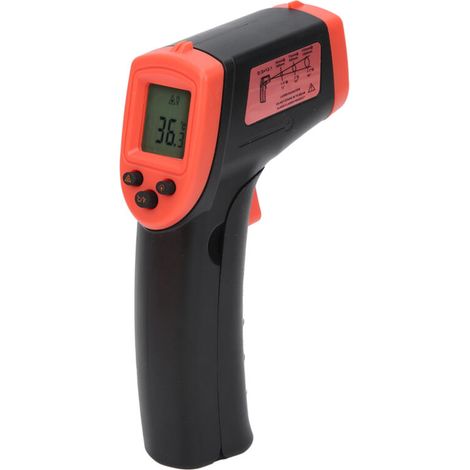 Thermomètre sans contact, LCD thermomètre de mesure de température numérique infraroug température de -50 à +600 °C (rouge) (1/5)