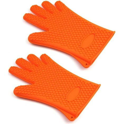 Premium Silicone Heat-resistant Oven Gloves Five Finger Silicone Oven Gloves Heat Gloves (1/5)