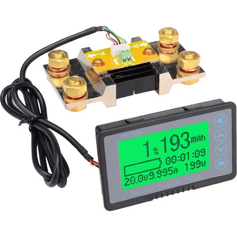 Testeur de charge de batterie TF03K DC10120V 50A 50A / 100A / 350A / 500A Pile Capacité de la batterie Tension de la tension Courant de courant Couleur de Coulomb Wiht 1m(TF03K-A-500A) (1/5)
