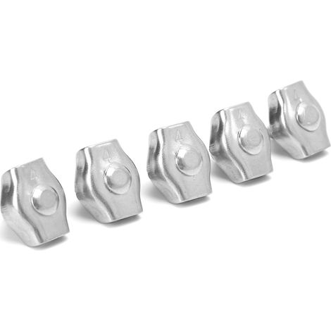 Lot de 5 pinces de serrage Simplex en acier inoxydable pour matériel marin, fixation pour machines de levage, 4 mm / 0,16 po (1/5)