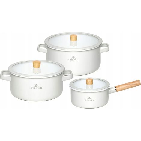Set di vasi in smalto bianco GERLACH Natur (6 pezzi) 1 pz. (1/5)
