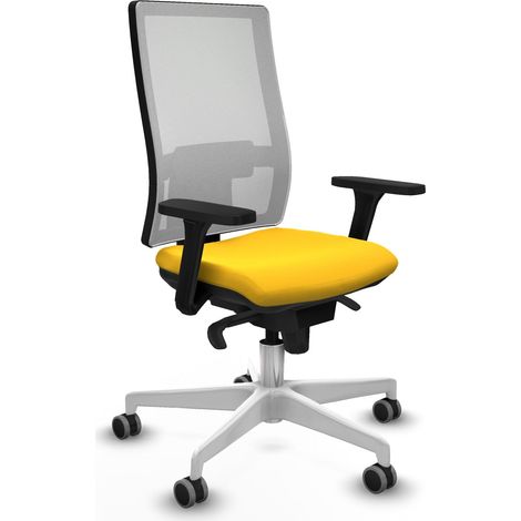 Horna sincro malla blanca similpiel amarillo brazos 3D base blanca  ruedas 65mm engomadas