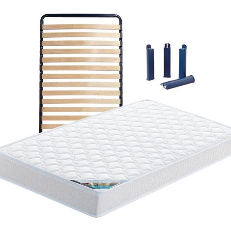 CHYPRE - Pack Matelas + Lattes 80x200 + Pieds (1/5)