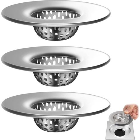 3 Filtre, Acier Inoxydable, Mailles Fines, Anti-bouchage, Lavabo Douche Baignoire (1/5)