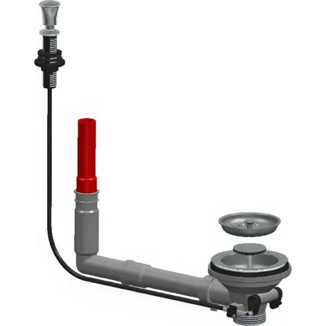 Bonde automatique à câble pour évier – Vidage avec trop plein vertical – Adaptable pour épaisseur 11-15 mm – Diamètre 115 mm – Lira