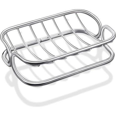 BEBUSINGOTO Jabonera de acero inoxidable, autodrenante, bandeja metálica resistente para ducha, baño, cocina (paquete de 1) (1/5)