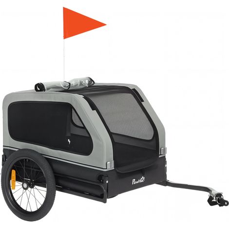 Foldable Dog Bike Trailer with Ramp for Medium Dogs 20kg