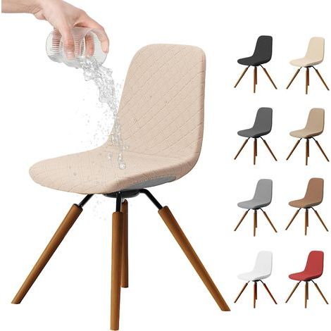 Housse de Chaise Scandinave, 4PCS Imperméable Housses de Chaise de Salle à Manger Amovible Lavables, Extensible Universel Protege Chaise Décor de Cuisine Maison (1/5)