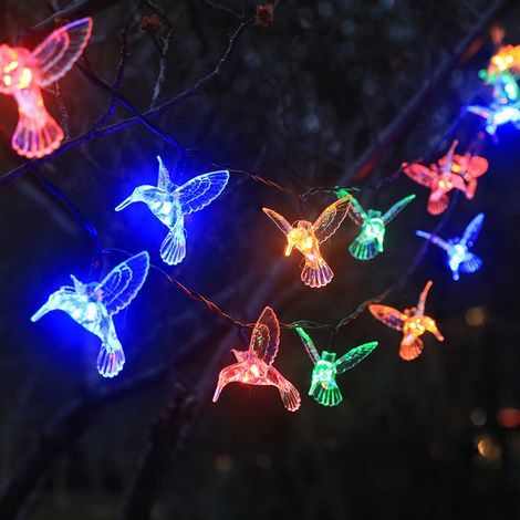 Guirlande lumineuse solaire avec 50 LED en forme de colibris – 9,5 m, étanche IP65 pour extérieur, décoration de jardin, fête ou ambiance intérieure, lumière colorée rechargeable à énergie solaire-lsw (1/3)