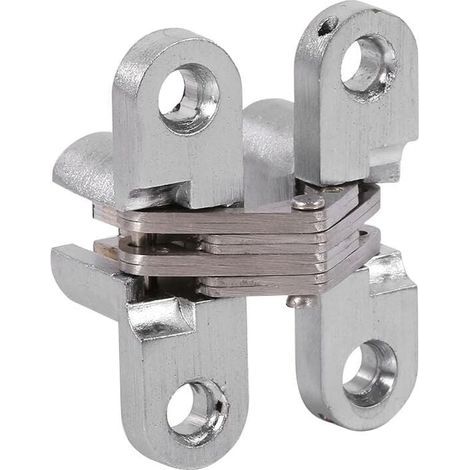 Lot de 2 charnières invisibles en alliage de zinc pour porte pliante 43,7 mm (1/4)