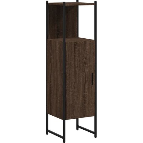 Armadio da bagno moderno e salvaspazio stoccaggio verticale 33 x 33 x 120 cm in legno ingegnerizzato rovere marrone 020049464