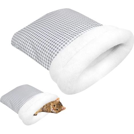 Sac de Couchage pour Animaux de Compagnie, Panier pour Chien et Chat, Lit d'hiver Semi-fermé pour Chat, Nid Doux et Chaud pour Chien, Lavable, pour Salon, Chambre, Canapé d'angle (1/5)