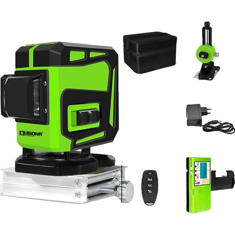 Niveau Laser à Faisceau Vert 4D, Haute Visibilité, Télécommande (1/2)