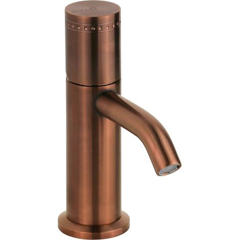 Miscelatore bidet monoforo in acciaio PVD rame spazzolato con maniglia luxury senza piletta di scarico Pollini Oud 25101IRA  PVD Rame Spazzolato