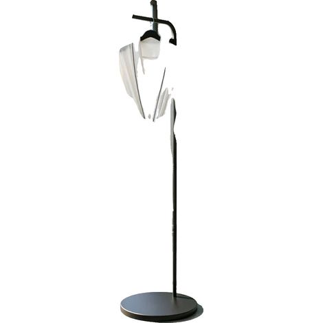Appendiabiti, struttura in metallo, base in ardesia, altezza 170 cm, 3 ganci, asta superiore per appendere (1/5)