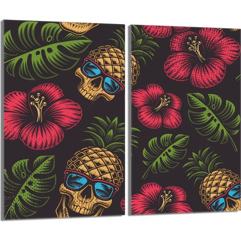 Protezione per piano cottura in vetro 2x30x52 Ananas (1/5)