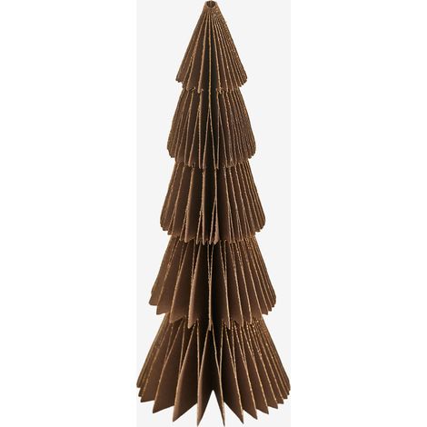 SKLUM Pack mit 2 Weihnachtsbäumen aus Jesper-Papier Karamellbraun mit goldenem Rand ↑15 cm                                 