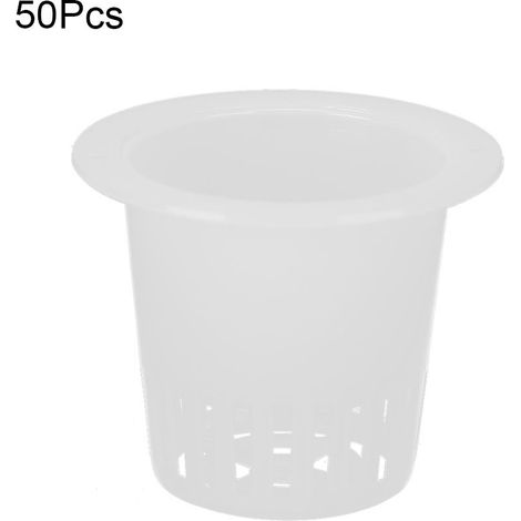 50 Pièces Pots de Culture Hydroponique en Filet pour Plantes sans Sol - Blanc (1/5)