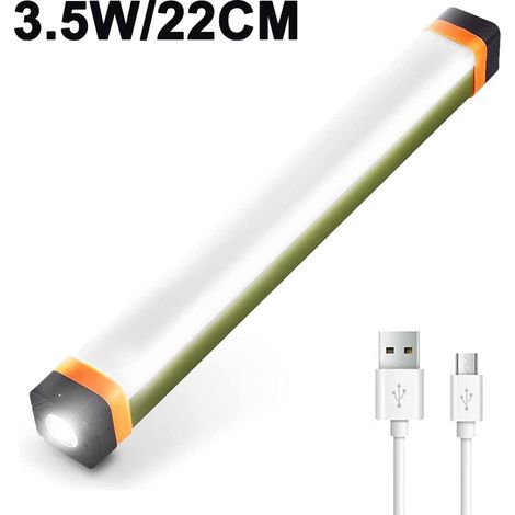 Lanterne De Camping - LED Rechargeable Par USB - Étanche IP68 - Base Magnétique Et Crochet - 22 cm Et 32 cm - 1 Pièce (1/5)