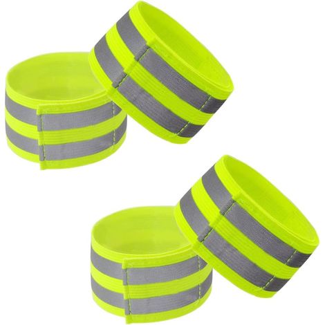 4 pièces bracelet de sécurité réfléchissant bande de bracelet, bracelet réfléchissant réglable et bande réfléchissante de sécurité élastique pour le jogging en plein air cyclisme randonnée (1/5)