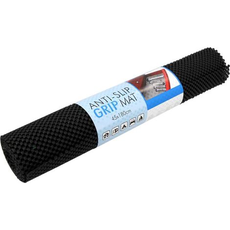 Tapis de protection antidérapant noir pour armoires et tiroirs 180 x 45 cm