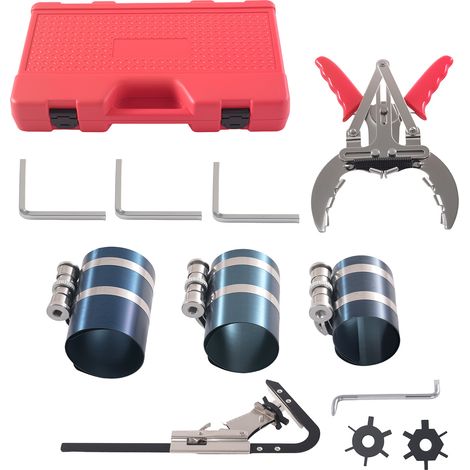 11 Engine Piston Ring Service Kit Compressor Pliers Groove Cleaner Tool (1/5)