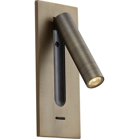 QAZQA Lampada da parete moderna bronzo scuro con LED - Plaza