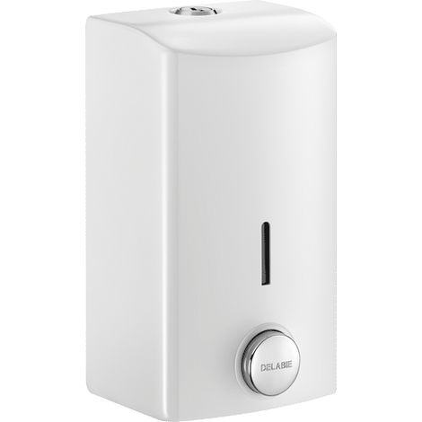 Delabie Flüssigseifenspender 0,5l Edelstahl 1.4301 pulverbesch. weiß (1/2)