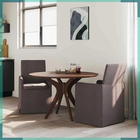 Chaise de salle à manger - 42017907 - Marron foncé - Tissu rembourré (mousse) - Structure métal & contreplaqué (1/5)
