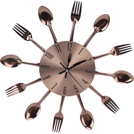 Küchenwanduhr mit Küchenutensilien – Dekoration für Küche, Restaurant, Zuhause (1/5)