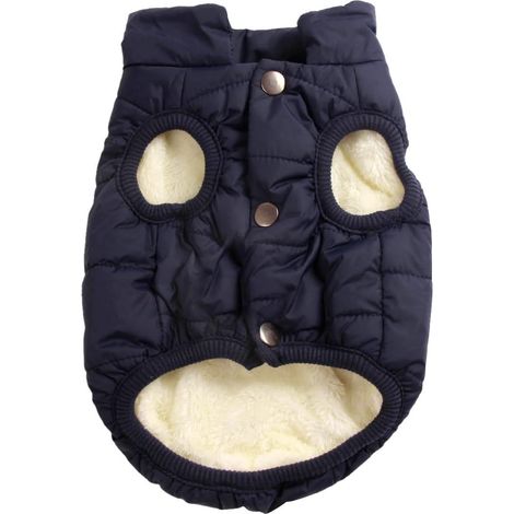 Manteau coupe-vent chien 2 couches doublure polaire extra-chaude douce hiver neige froid (1/5)
