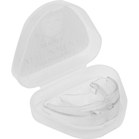 Protecteur dentaire en silicone transparent contre le bruxisme, appareil de nuit ajustable. (1/5)